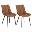 Set van 2 BukkitBow eetkamerstoelen met leren, stoffen en fluwelen bekleding, metalen poten en ergonomisch ontwerp, zithoogte 46 cm.