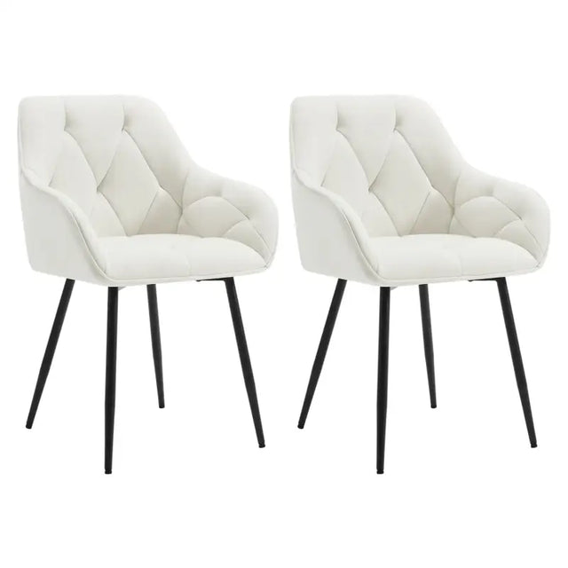 BukkitBow set van 2 velvet en metalen eetkamerstoelen met ergonomisch ontwerp en 120 kg draagvermogen.