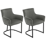 Set van 2 BukkitBow fluwelen eetkamerstoelen met metalen poten, stabiel en comfortabel, zithoogte 46,5 cm.