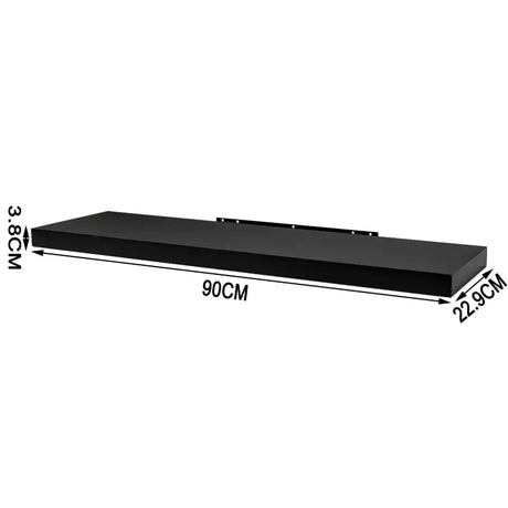 BukkitBow set van 2 MDF zwevende boekenplanken in diverse maten, maximale belasting 5kg, stijlvolle wanddecoratie