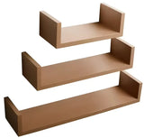 Set van 3 drijvende boekenplanken van BukkitBow, hout en MDF, in verschillende maten met bevestigingen voor muurmontage