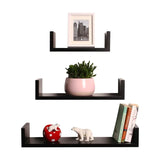 Set van 3 zwevende boekenplanken van BukkitBow, houten en gelakte MDF, verschillende maten met bevestigingen, ideaal voor boeken en decoratie