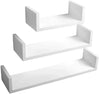 Set van 3 zwevende boekenplanken van BukkitBow, gelakt MDF hout in verschillende maten met bevestigingen.