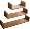 Set van 3 drijvende boekenplanken van BukkitBow, gelakt MDF hout, verschillende maten met bevestigingsmateriaal.