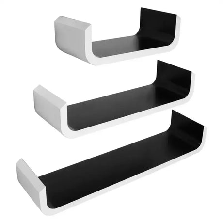 Set van 3 langwerpige boekenplanken van BukkitBow, MDF, afmetingen 60/45/30cm, in diverse kleuren, wanddecoratie en opbergruimte