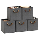 Set van 3 of 5 opvouwbare stof opbergdozen van BukkitBow, ideaal voor kleding, speelgoed en opbergen in huis.