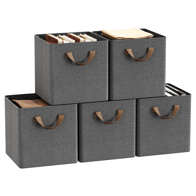 Set van 3 of 5 opvouwbare stof opbergdozen van BukkitBow, ideaal voor kleding, speelgoed en opbergen in huis.