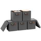 BukkitBow opbergdozen van stof met deksel, set van 3 of 5, inklapbare organizer voor opbergdozen, praktische opslagoplossing