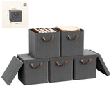 BukkitBow opbergdozen van stof met deksels, set van 3 of 5, opvouwbare organizer voor opbergdozen