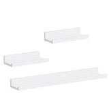 Set van 3 witte wandplanken van BukkitBow, MDF boekenplank met grote en kleine afmetingen, maximale belasting 5 kg.
