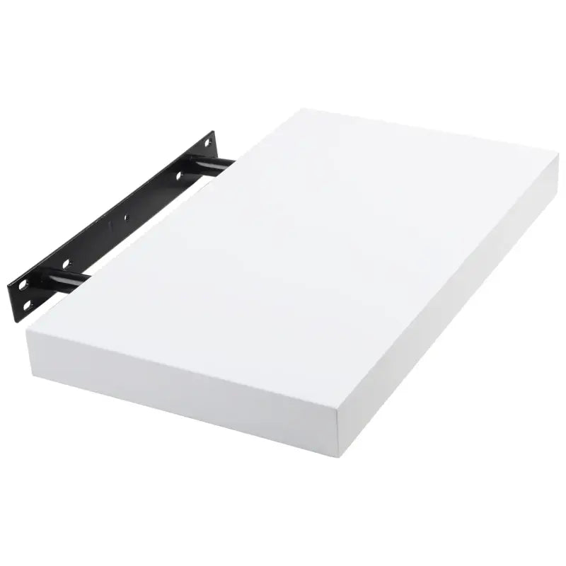 Set van 3 witte MDF wandplanken van BukkitBow, mat afgewerkt, diverse maten, draagkracht tot 10kg per plank, ideaal voor boeken of decor.