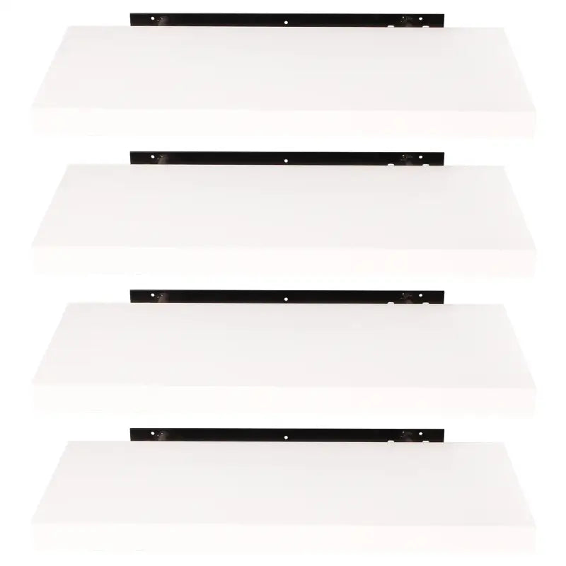 Set van 3 witte MDF wandplanken van BukkitBow, mat afgewerkt, diverse maten, maximaal 10kg per plank, ideale boekenplanken.