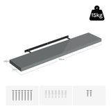 BukkitBow - Set van 3 Zwevende Wandplanken - Fotoplank - Wandrek - Muurdecoratie