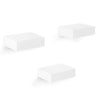 Set van 3 witte zwevende boekenplanken van BukkitBow, MDF, 10,5x7,8x3cm, met draagkracht van 2,5kg.