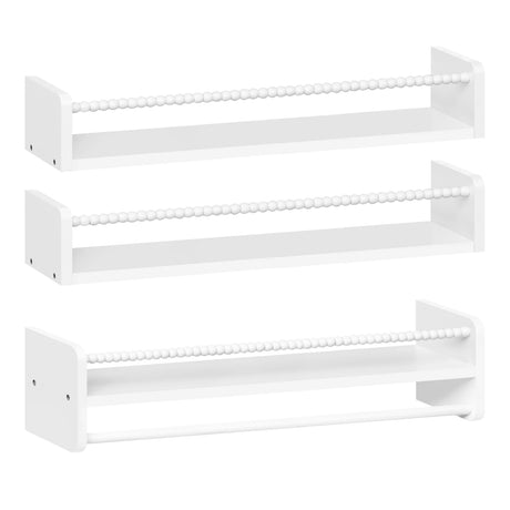Set van 3 houten zwevende wandplanken van BukkitBow, geschikt als boekenrek voor de kinder- of slaapkamer.