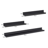 Set van 3 houten zwevende wandplanken van BukkitBow, ideaal voor fotolijsten en decoratie op de muur.