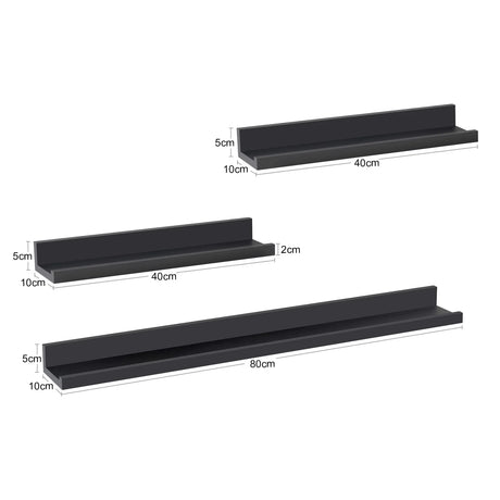 Set van 3 zwevende houten wandplanken van BukkitBow, ideaal voor decoratie en fotolijsten, wandrek voor interieur.