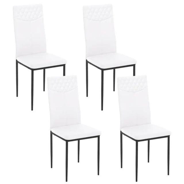 Set van 4 BukkitBow eetkamerstoelen met kunstleer of fluweel, metalen poten, ergonomisch en duurzaam, 40x98x52 cm.