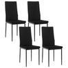 Set van 4 BukkitBow eetkamerstoelen met kunstleer en fluweel, metalen poten, ergonomisch en duurzaam, 40x98x52 cm.
