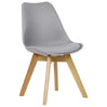 Set van 4 BukkitBow eetkamerstoelen met beukenhouten poten en stabiele PU zitting, zithoogte 42 cm, geschikt voor comfortabel gebruik