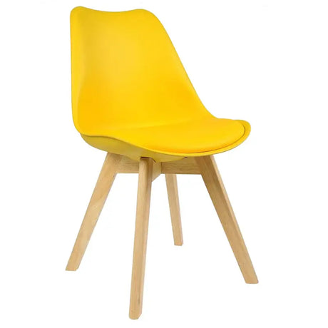 BukkitBow set van 4 eetkamerstoelen met beukenhouten poten, stabiele PU-zitting en zithoogte van 42 cm, geschikt voor elke eetruimte.
