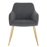 Set van 4 BukkitBow fluwelen eetkamerstoelen met gouden metalen onderstel, comfortabele zithoogte van 48,5 cm.
