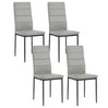 Set van 4 BukkitBow eetkamerstoelen van kunstleer en fluweel met metalen onderstel, comfortabele en stijlvolle keukenstoelen