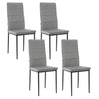 Set van 4 BukkitBow eetkamerstoelen van kunstleer en fluweel met metalen onderstel, moderne en comfortabele eetkamermeubels