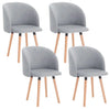 Set van 4 BukkitBow fluwelen eetkamerstoelen met massief houten frame, ergonomisch en stijlvol, zithoogte 47 cm.
