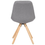 Set van 4 linnen eetkamerstoelen van BukkitBow met massief houten poten, ergonomisch ontwerp en zithoogte van 46 cm.