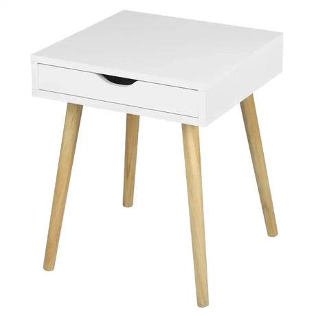BukkitBow klein nachtkastje met lade, MDF en massief hout, afmetingen 39,8x40,5x49cm, draagkracht tot 5kg, modern design