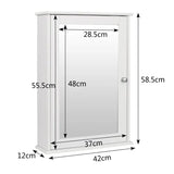 BukkitBow spiegelkast en badkamermeubel met verstelbare plank, waterbestendig, 42x12x58cm, modern en multifunctioneel design