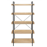 BukkitBow staande boekenplank met 5 planken, water- en krasbestendig, eenvoudige montage, geschikt voor alle ruimtes, afmetingen 91x25,5x173cm.