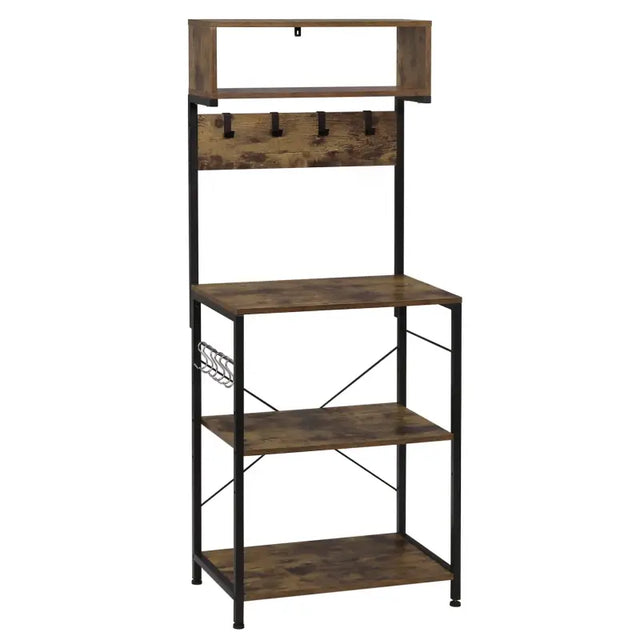 BukkitBow keukenkast met 5 niveaus en haken, duurzame constructie, grote opbergruimte, stabiele staande kast 60x152x38cm.