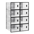 Transparant stapelbaar schoenenrek van BukkitBow met sneaker organizer, geschikt voor het overzichtelijk opbergen van schoenen.