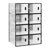 Transparant stapelbaar schoenenrek van BukkitBow met sneaker organizer, geschikt voor het overzichtelijk opbergen van schoenen.