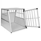 BukkitBow hondenkooi van aluminium en MDF, trapeziumvormig, volledig doorkijkend met ventilatie, 71x85x65cm, hondentransportbox