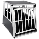 Stevige aluminium/MDF hondenkooi van BukkitBow, trapeziumvormig met volledige doorkijk en ventilatie, 71x85x65cm, hondentransportbox.