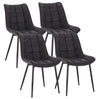 BukkitBow eetkamerstoel met kunstleren bekleding en metalen poten, 85,5x46,5x40,5cm, max 100kg draagvermogen.