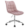 BukkitBow bureaustoel met verstelbare hoogte, 360° draaibaar, fluwelen en synthetisch leren bekleding, verchroomd staal frame, ergonomisch ontwerp