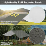 Grijs BukkitBow tentzeil waterdicht met oogjes, touwen en haringen voor zonwering SPF50+ bescherming