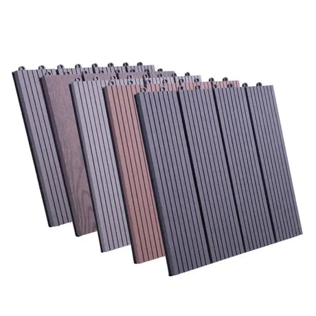Set van 11 BukkitBow terrasplanken van 30x30cm met houtlook, snel klik-systeem, diverse kleuren voor buitenvlonders.
