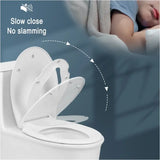 BukkitBow toiletbril met softclose en afneembaar kinderzitje, antibacteriële toiletzitting, modern design en comfortabele gebruikservaring