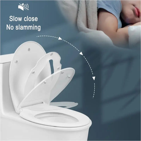 BukkitBow toiletbril met softclose en afneembaar kinderzitje, antibacteriële toiletzitting, modern design en comfortabele gebruikservaring