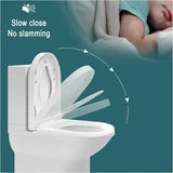 BukkitBow toiletbril met Softclose en magnetisch kinderzitje, antibacterieel, geschikt voor een comfortabele en hygiënische badkamer.