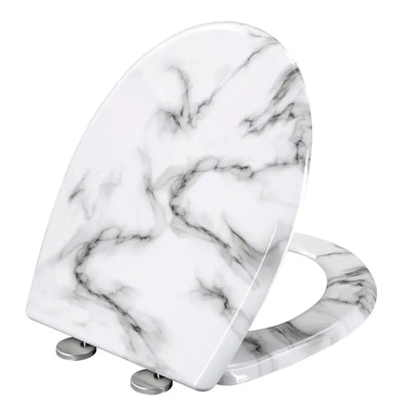 BukkitBow toiletbril met softclose en print, antibacteriële toiletzitting voor comfortabele en hygiënische badkamergebruik.