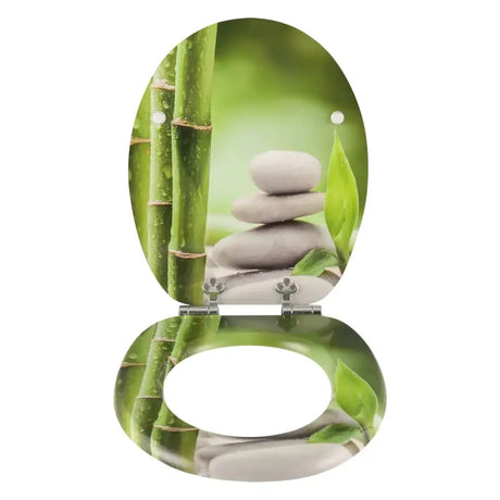 BukkitBow toiletbril met softclose, antibacterieel toiletzitting met print, modern design en comfortabele sluiting.