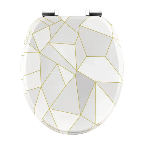 BukkitBow toiletbril met softclose en print, antibacterieel toiletzitting voor comfortabele en hygiënische badkamergebruik.