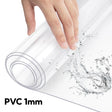 Transparante BukkitBow tafelbeschermer van 1mm PVC, waterdicht en kristalhelder, beschermt tafels tegen vocht en vlekken.