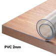 Transparante BukkitBow tafelbeschermer van 1mm of 2mm PVC, waterdicht en kristalhelder, beschermhoes voor tafels.